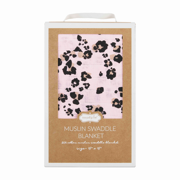 Mud Pie Swaddle Pink Leopard 