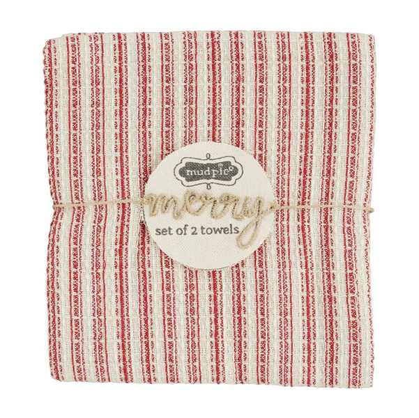 Mud PieR ed Stripe Dish Towel Set