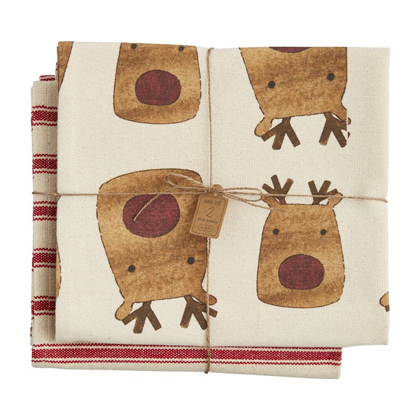 Mud Pie Reindeer Christmas Towel Set