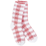 World's Softest Socks Crimson Check Fireside Crew