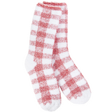 World's Softest Socks Crimson Check Fireside Crew