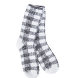 World's Softest Socks Black Check Fireside Crew